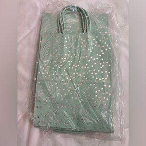 6 Silver Foil Dots Gift Bags - Spritz: Polka Dot Paper 8x10